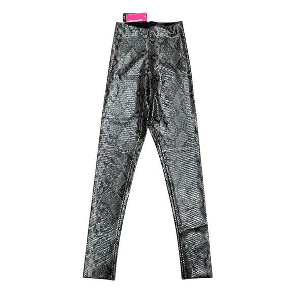 NWT Commando Women's Faux Leather Animal Legging Gray Snake  M - Picture 3 of 10